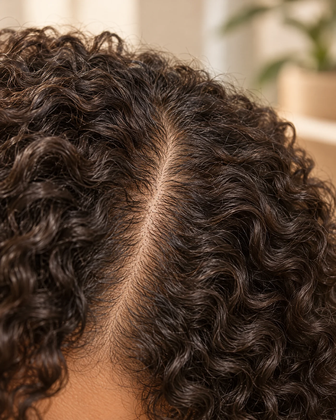 Detalhe de cabelo e couro cabeludo